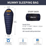QEZER Down Sleeping Bag for Adults with 620 Fill Power Down Ultralight Mummy Backpacking Sleeping Bag