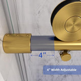 Shower Door,56-60" W x 74" H Frameless Single Sliding Shower Doors with Soft Close System,5/16" (8mm) Clear Tempered Glass with Nano Coating,Stainless Steel Hardware,Brushed Gold