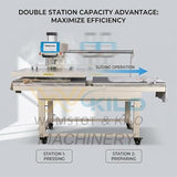 WUMSTOT 28x36 Pneumatic Dual Heat Press Machine, 220V Industrial Grade