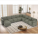 HAOMARKETS 135” Modular Sectional L Shaped Corner Sofa with Movable Ottoman