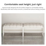 Modern White Waiting Room Bench with Open Storage Shelf