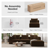Novilla 106" Modular Sectional Sofa, V Shape Sectional Couch