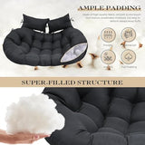 lihtsofty Double Egg Chair Cushion Replacement 55x35in -Thickened Waterproof Removable Double Hanging Egg Chair Cushions, Swing Chair Cushion