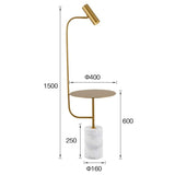 POCHY Luxury Floor Lamp Floor Lamp with Shelves Modern Luxury Metal Standing Lamps Adjustable Shade Floor Light Marble Base Tall Lighting Easy use