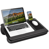 Home Office Pro Lap Desk with Wrist Rest, Mouse Pad, and Phone Holder - Black Carbon - Fits up to 15.6 Inch Laptops