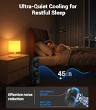 Personal Tower Fan for Bedroom, Portable Desk Table Fan，3 Speeds Cooling Standing Fan with 12H Timer, 60° & 110° Oscillating Floor Tower Fans That Blows Cold Air for Bedroom Office,Dark Black