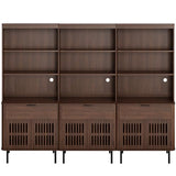 WAMPAT 72.8" Tall 7 Tiers Bookshelf with Doors & Drawer for Home Office