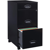 3 Drawers 29.52" Vertical Black Metal Filing Cabinet Lockable Pre-Assembled Movable Letter Size for Home