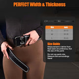 Yflingjie Women's Leather Lumbar Gym Belt for Heavy Lifting - 6.8mm Thick Weight Lifting Belt with Back Brace Support（Women & Men) (M) (black, M(34-38inches))