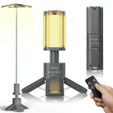 Clemas Telescopic Camping Lights with Remote Control,14000 mAh Rechargeable,6000LM Led Lanterns with Memory Function, Dimmable Magnetic Job Work Light,Tent Lamp,Portable Power Supply IPX5 (Space Gray)
