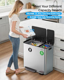 Large Garbage Cans for Kitchen Home with 2 Magnets Sticker