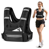 Mieakvool Weighted Vests for Women Men, 8 12 16 20 lb Weighted Vest with Storage Pockets, Rucking Vest with Reflective Stripe, Adjustable Straps