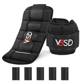 VBSD Adjustable Ankle Weights for Women Men, 4lbs/Pair Wrist Leg Weight Straps, Weighted Arm Weight Set with Removable Sandbags for Walking Running Physical Therapy Yoga Pilates Home Workout