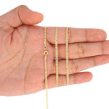 Nuragold 10K Real Yellow Gold Cuban Curb Solid Italian Link Chain Necklace
