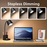 GONDSILY LED Desk Lamp with USB Charging Port Touch Control 3 Color Modes, Stepless Dimming,Eye-Caring LED Table Lamp, 5V, 2.4A