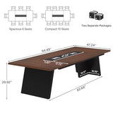 8ft Conference Table, Large Meeting Table for 8-10 People, Business Seminar Furniture for Office Conference Room