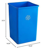 PRO&Family Set of 10! 140 Qt. / 35 Gallon / 132 Liters Blue Square Recycle Bin