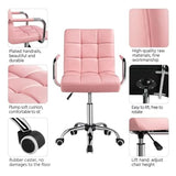 SDREYKUF Adjustable Faux Leather Swivel Office Chair with Wheels