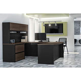 Bestar Connexion 72W U-Shaped Executive Desk with Lateral File Cabinet