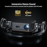 HAPPRUN 2000 ANSI 4K Decoding Projector with WiFi and Bluetooth, Auto Focus