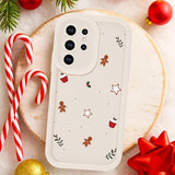 Aoldimu 2 Pack Christmas Phone Case for Samsung Galaxy S24 Ultra 5G 6.8 inch,CuteChristmas Start Cookies Pattern Phone Cover for Girls,Aesthetic Xmas Design Protective Funda for S24 Ultra,White