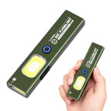Little World EDC Flashlight & Rechargeable Work Light Combo – Small Pocket Flat Light, Magnetic Clip-on COB Side Light for Car Repair, Travel, Hiking, Camping, Emergency (Green)
