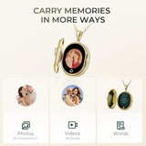 TOTWOO AI Smart Locket Necklace for Women, Tree of Life Memory Pendant with White Sapphire, Store Photos & Videos, AI Animated Picture Locket via App, Keepsake Gift for Couples Family Friends Pets