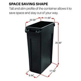 POGHDBXA Trash Can, 60L Trash Can Waste Bin with Venting Channels, Gray