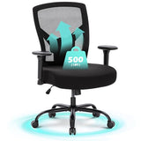 ALPHA HOME Heavy Duty Office Chair Ergonomic, Mid Back Mesh Computer Chair with Lumbar Support, Desk Chair Adjustable Armrest & Seat Cushion, SGS Certified