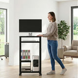 tonchean AV Presentation Cart with Keyboard Tray for Video Projector Computer Printers,