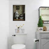 Funny Halloween Ghost and Black Cat Bathroom Canvas Wall Art Gothic Ghost on Toilet Wall Decor Picture Humor Toilet Posters Prints Dark Academia Aesthetic Decoration 12x16in