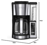 12-Cup Programmable Coffee Brewer, 2 Brew Styles, Adjustable Warm Plate, 60oz Water Reservoir, Delay Brew - Black/Stainless Steel Ninja