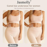 Jasmolly Camel Proof Seamless Underwear for Women 3 Packs No Show Invisible Cheeky Panty Liners Workout Gym Yoga Panties