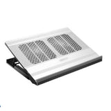 Laptop Cooling Pad, LED Fan, Four-Way, LCD Display Controller, Power Supply, Up to 17, Non-Slip Mat, Black Grid