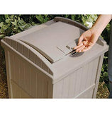 Trash Hideaway 33 Gallon Resin Outdoor Commercial Garbage Container with Lid for Backyard