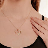 Natural Diamond Single Heart Infinity Pendant For Women