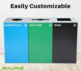 Commercial Indoor Recycle Bin - 29 Gallon Modern Looking Black Recycle Bin, Office Recycling Bins
