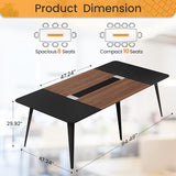 Furmax 8FT Conference Table, 94.48” Meeting Seminar Table with Cable Grommets