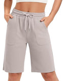 SPECIALMAGIC Women's 10" Bermuda Sweat Shorts Scuba Oatmeal XL