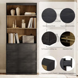 WAMPAT Modern 72" Tall Bookshelf with 6 Drawers and Open Book Shelves