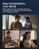 Open-Ear Bluetooth Computer Headset, Noise Cancelling Mic + Mute Button, USB-A Dongle Compatible with PC SHOKZ