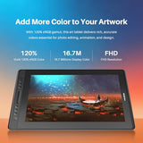HUION Kamvas Pro 16 Drawing Tablet with Screen,120% sRGB, Touch Bar,15.6"