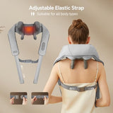 PERLEVI Neck and Shoulder Massager with Heat, Cordless Shiatsu Shoulder Massager for Pain Relief Deep Tissue, Rechargeable 6D Kneading Massage for Neck and Shoulde Pain, Gifts for Mom&Dad (Grey)