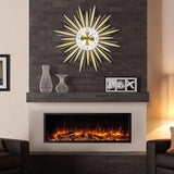 Anmotpe 23 inch Gold Starburst Wall Clock, Silent Non-Ticking Large Modern Starburst Decorative Clock for Home Decor, Living Room, Bedroom, Office