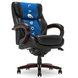 La-Z-Boy® Bellamy Executive Office Chair with Memory Foam Cushions, Real Wood Arms and Swivel Base, Black