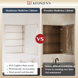 Keonjinn Large Medicine Cabinet Mirror 48 x 32 Inch, Brushed Nickel, 3 Door