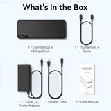 Thunderbolt 4 Dock - 16 Ports, Laptop Docking Station Dual Monitor for MacBook, Docking Station 3 Monitors for Windows with 150W DC Power