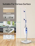 12-in-1 Steam Mop, Fast 15-Sec Heat-Up, 1500W Detachable Handheld Steam Cleaner with 2 Dirt Grip Pads, Removes 99.99% Stubborn Stains for Hardwood Floors, Clothes, Windows, Tiles, Furniture, White