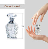 H&D HYALINE & DORA Clear Art Carved Crystal Empty Mini Refillable Perfume Bottle