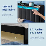 Allewie King Size Bed Frame with 2-Tier Storage Headboard & 2 Large Drawers